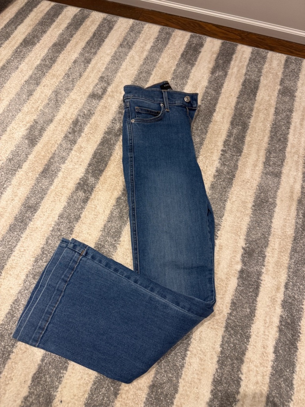 Veronica Beard Straight Leg Jeans in Mid Blue